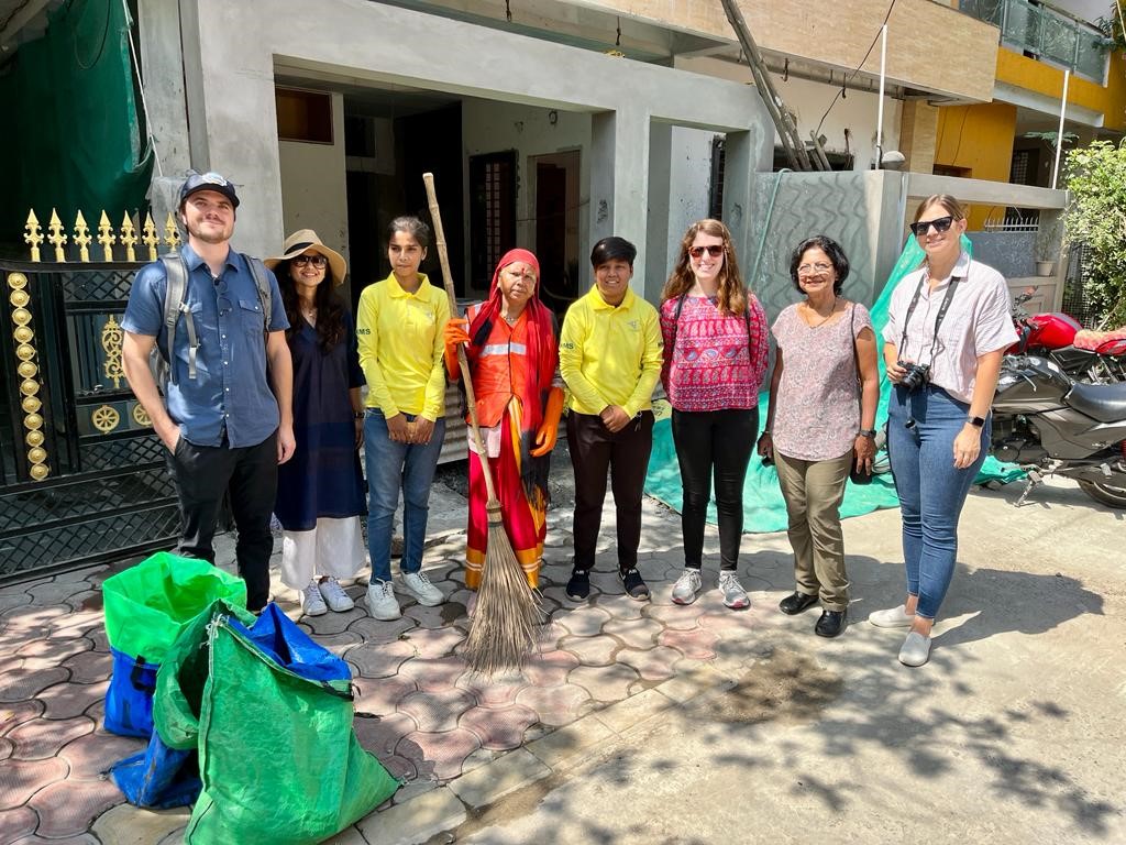 GMI representatives with waste management workers on a study tour of Indore, India. <br><span class='small text-muted'>(2023, Indore, India)</span>